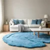 Tapis bleu ciel fait main