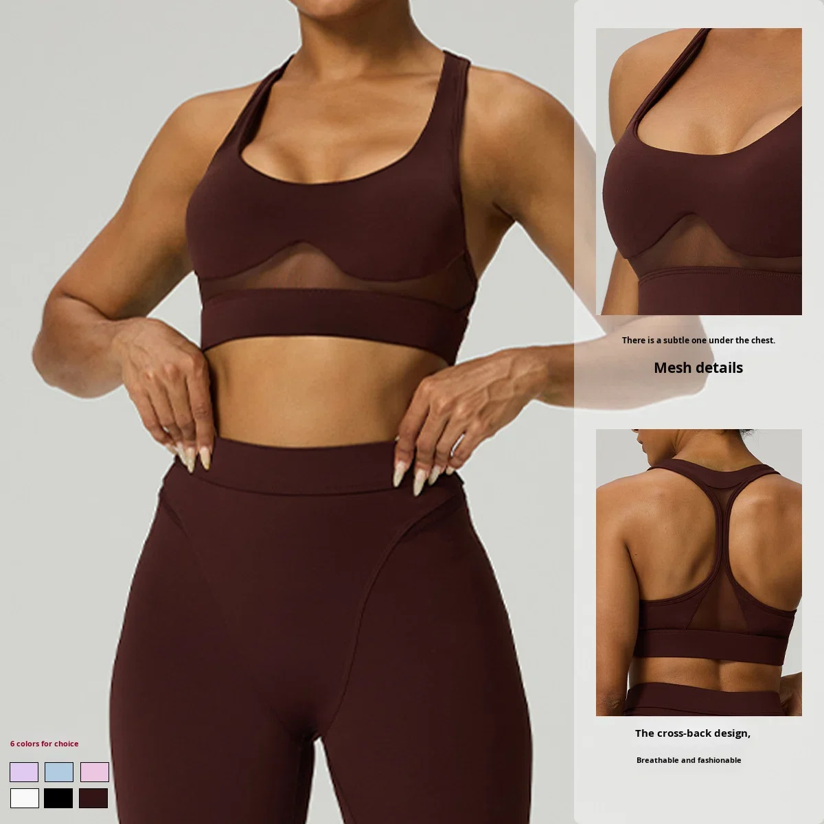 Lightweight Breathable Mesh Sports Bra & Leggings Set for Running Yoga Fitness Plus Size preview