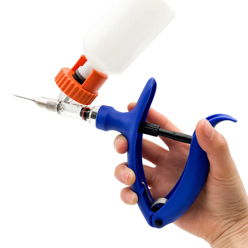0.1-2ML Automatic Veterinary Vaccine Syringe Automatic Syringe With Four Medicine Bottle Holders