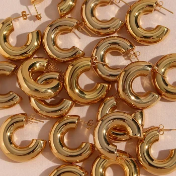 Orecchini A Cerchio Con Contorno A Palle Diametro 4,5CM Placcato Oro 18