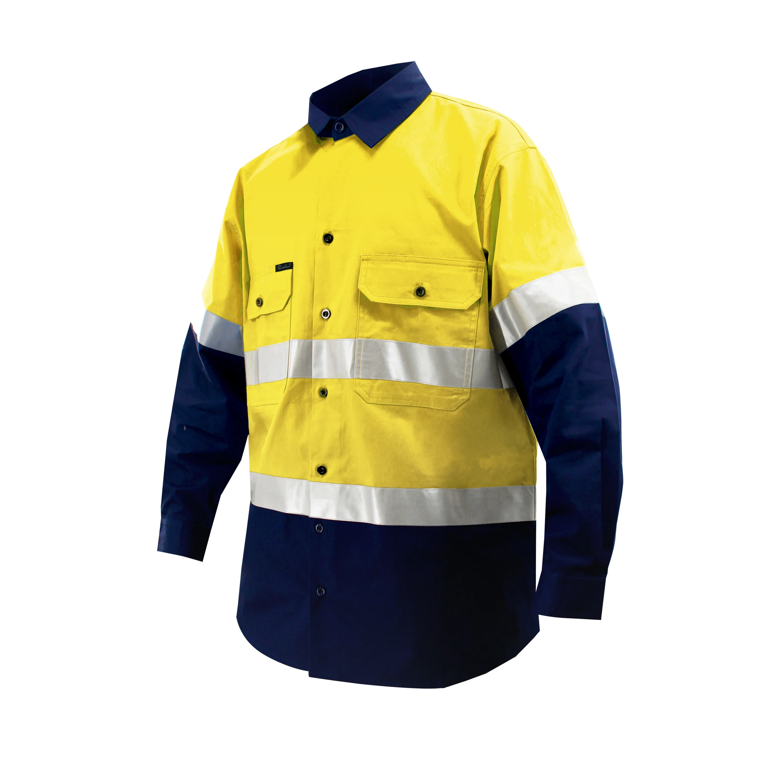 Fg-15l Reflective Safety Workwear 100% Cotton Hi Vis Long Sleeve