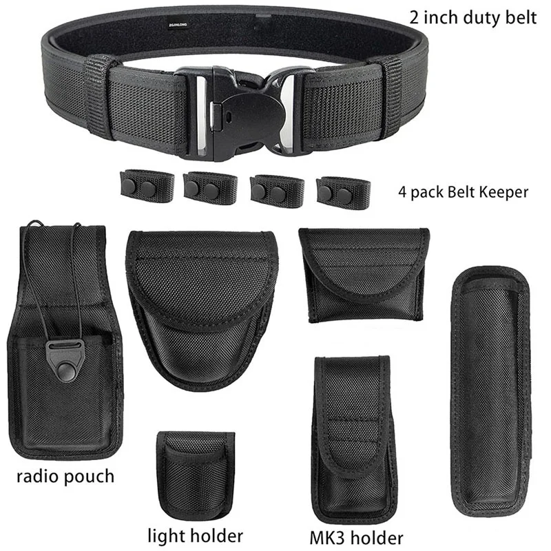 Outdoor Multifunctional Utility Duty Belt Rig Molded Pouches Kit Durable Tactical Security Belt Modular Equipment Belts