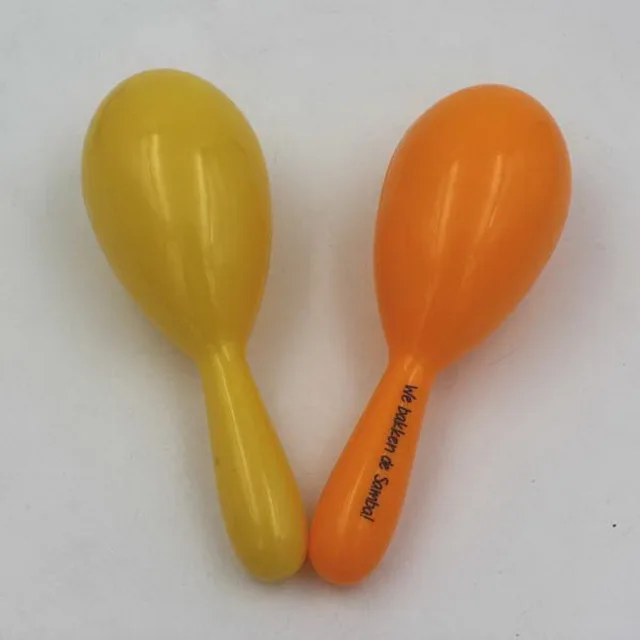 Оптовая продажа пластиковых мини-маракас с цветным логотипом на