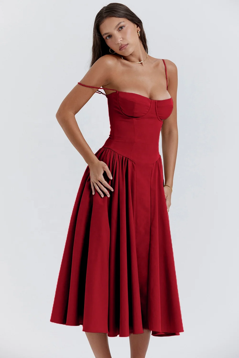 ankle length graduation dress Cocomelody A-Line Ankle Length Satin Mother of the Bride Dress CS0564, Ivory main image 1