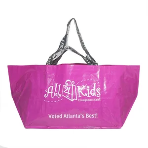 KALANTA OEM Supermarket Shopping Environmental Reusable Plastic Recycled Pp Woven Shopping Bags With Handles