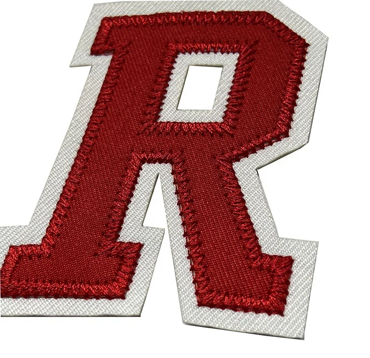 5 Number for Uniform or Jersey - Athletic/Collegiate Style, Iron on Patch,  Twill Center, Embroidered Outline