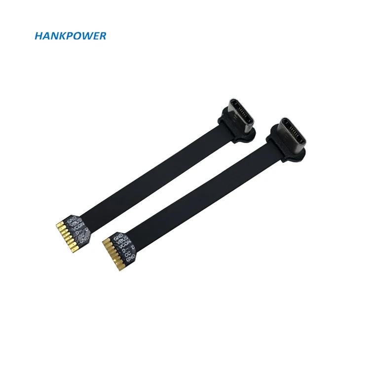 USB C to 8 Pin Injection Mold Flat FPC FPV Cable Type C T Shape Male Wireless Charging Plug With FPC Flexible Row Cable