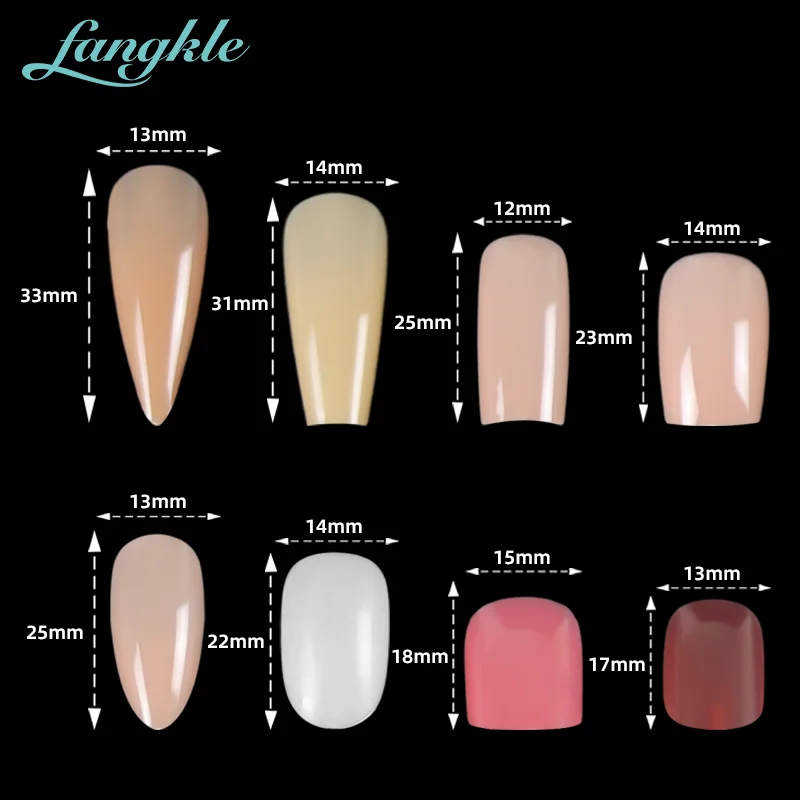 Wholesale Artificial Nails Tips 12sizes Press On Nails Coffin Almond