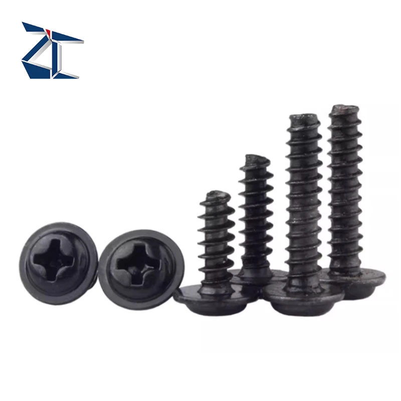 Original Factaory Black Zinc Phillips Round Pan Washer Head flanged Self-tapping Thread Forming Screw