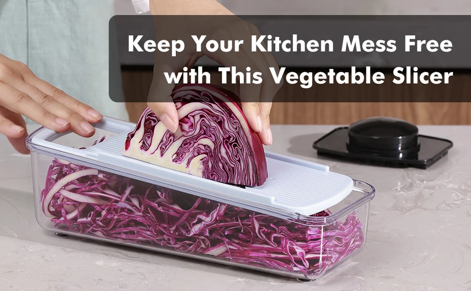 Kitchen Essentials 5 Blade Multi Function Vegetable Onion Slicer Set with Container Tomato Potato Shredder Cheese Grater Slicer