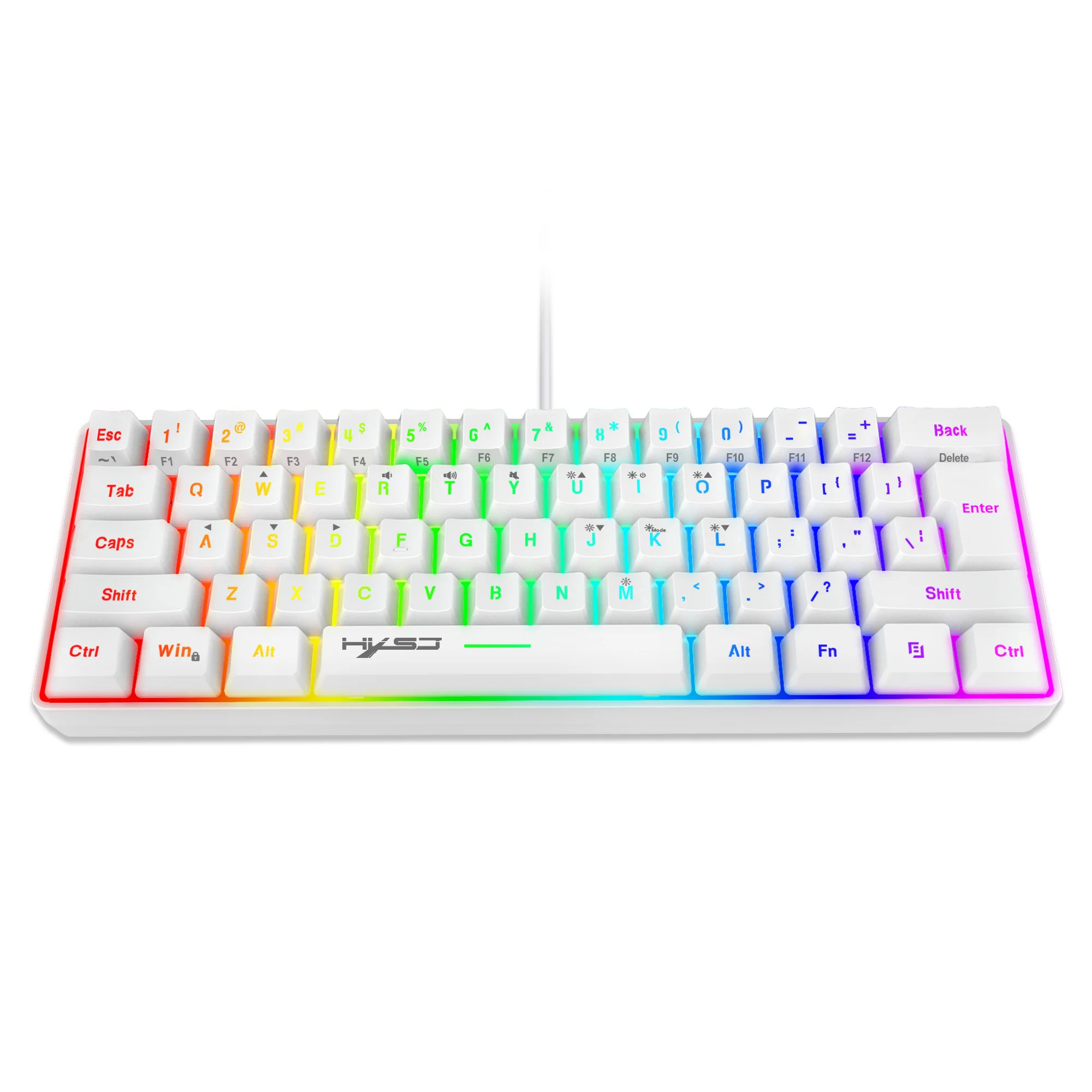 Teclado Gamer Compacto 60% HXSJ V200 Ergonômico RGB USB