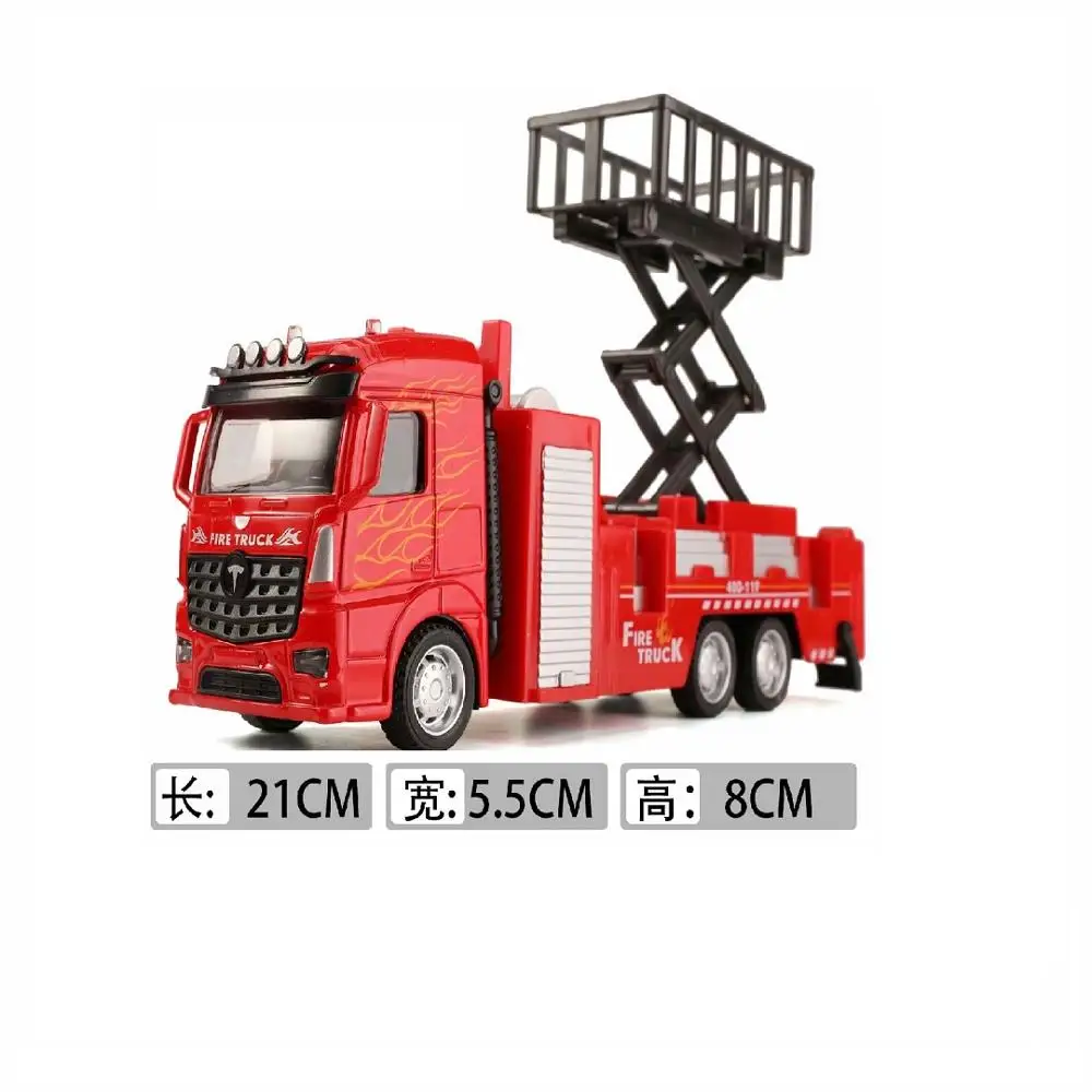 Пожарная машина, игрушечная серия, литые модели автомобилей, имитация металлического пожарного двигателя, грузовик, игрушка