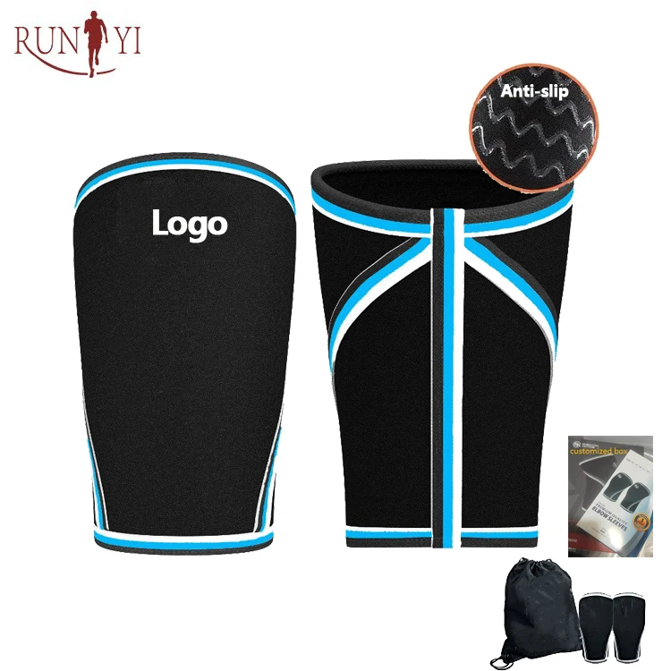 Amazon продавец на заказ противоскользящая силиконовая полоса SCR неопреновый 7 мм коленный рукав компрессионная поддержка колена для тяжелой