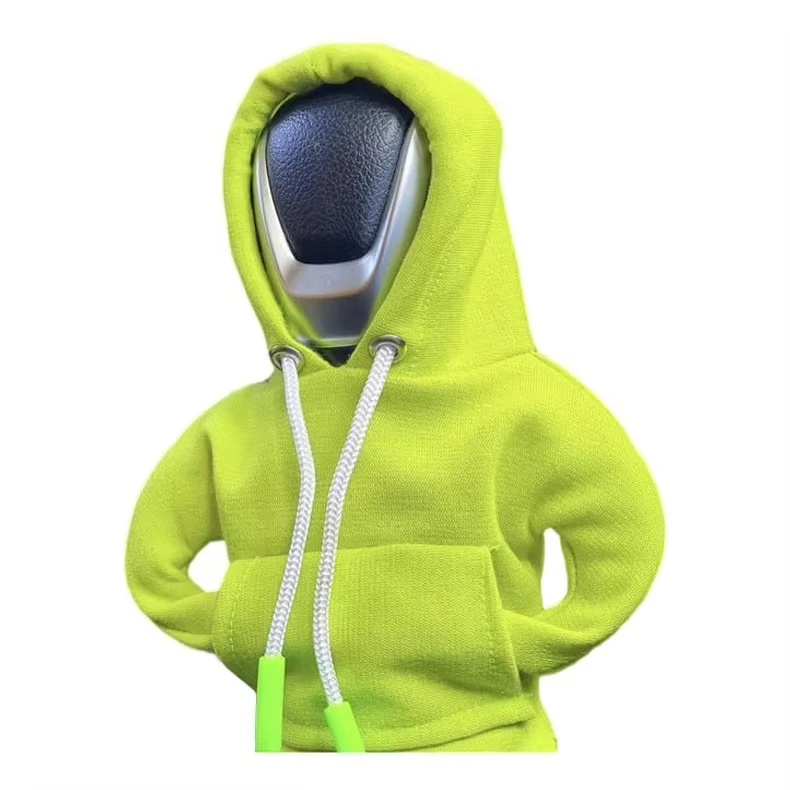 2Pcs Car Gear Shift Cover Hoodie Car Gear Shift Cover, Mini Hoodie For Car Shifter, Automotive Interior Accessories Shift Knobs Fashionable Hooded Shirt Car Shifter Knobs Cover Trim (Blue Red) In - Foto 8