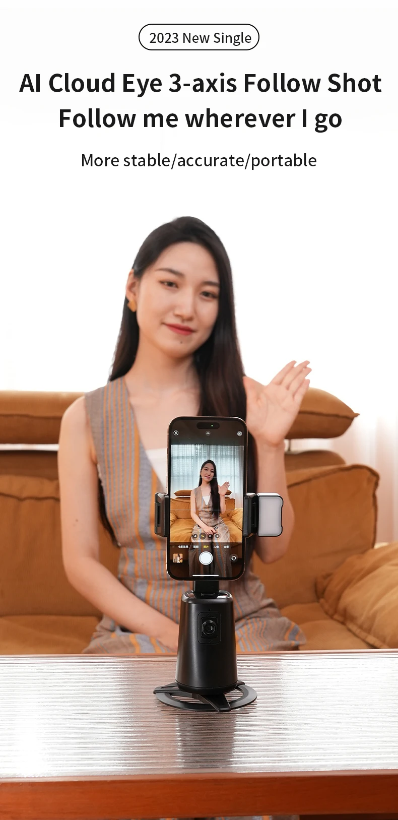 Auto Face Tracking Smart Shooting Phone Holder 360 Rotation Flexible ...