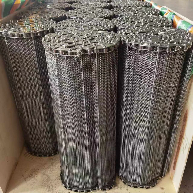 Stainless Steel Wire Net Belt with Tsubaki Chain of Instant Noodle Steam Machine for Food Conveyor