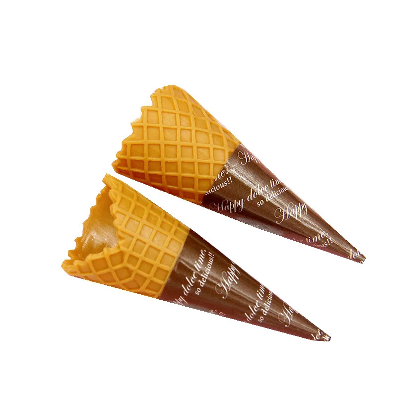 Hengxin ПВХ Лидер продаж 6,6*2,7 см имитация еды темно-коричневый розовый синий светло-коричневый мороженое конус для украшения рукоделия детские игрушки