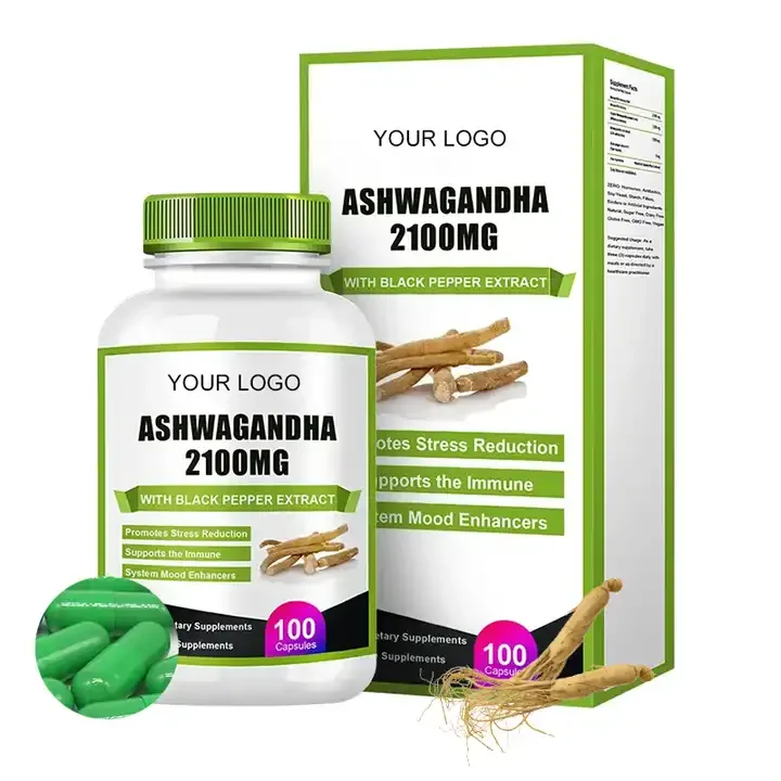 Private Label Herbal Supplements Ashwagandha Extract Capsules Improve Immunity And Anti-Fatigue Ashwagandha Root Capsules