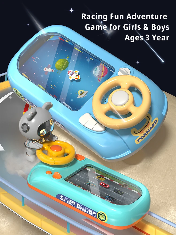 Hot Sale Educational Interactive Simulation Table Car Big Adventure Racing Game Kids Steering Wheel Driving Toy for Children