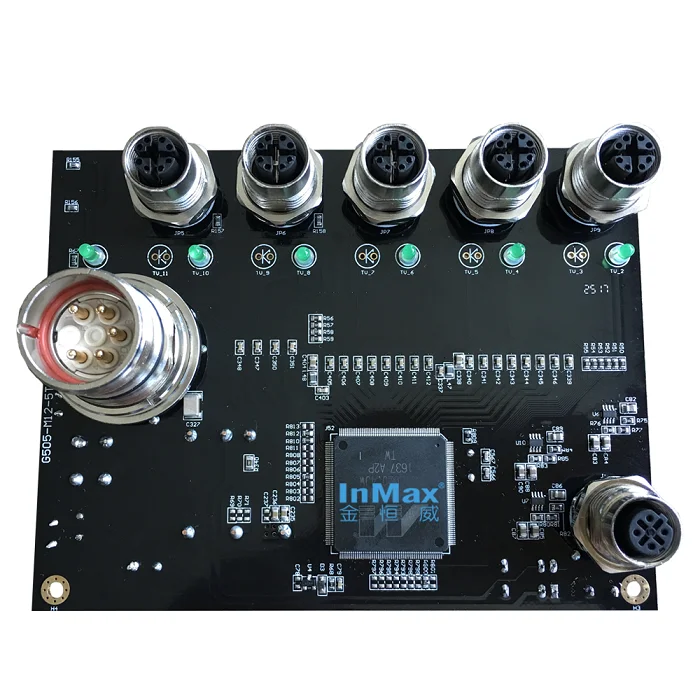 InMax Manufacturer M12 Switch and M12 Network Cable 8 Pin Full Gigabit 5 Ports Railway Ethernet Switch