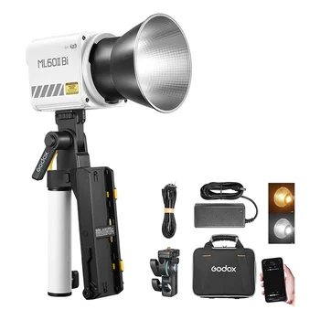 Godox ML60IIBi Bi-Color COB LED Video Light App Control Photography Lighting with Battery Accessory Kit AK-B01 Bracket Handle