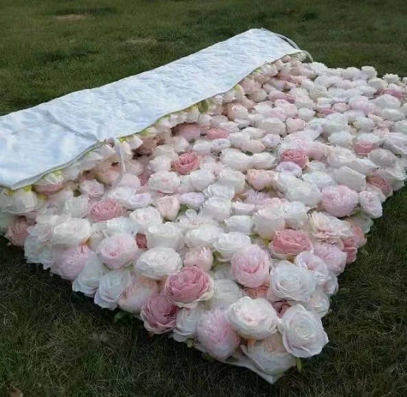 Artificial Rose Backdrop Simulation Flower Wall Panel for Wedding Party Background Floral Decor