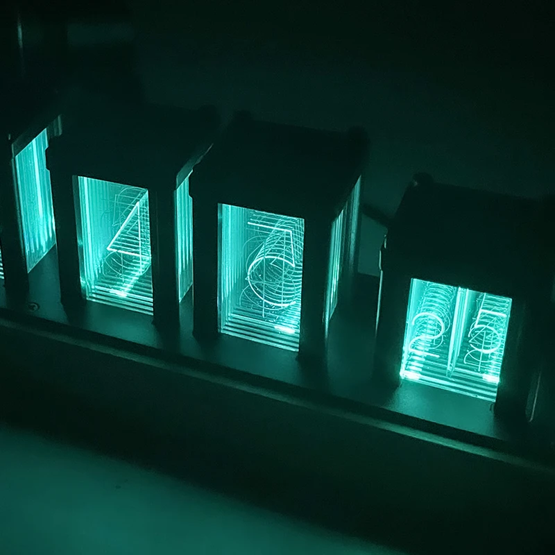 Vintage Customized Desktop RGB Nixie Clock Nixie Tube Clock Glow Full Color DIY Pseudo Glow Tube Clock for Decoration