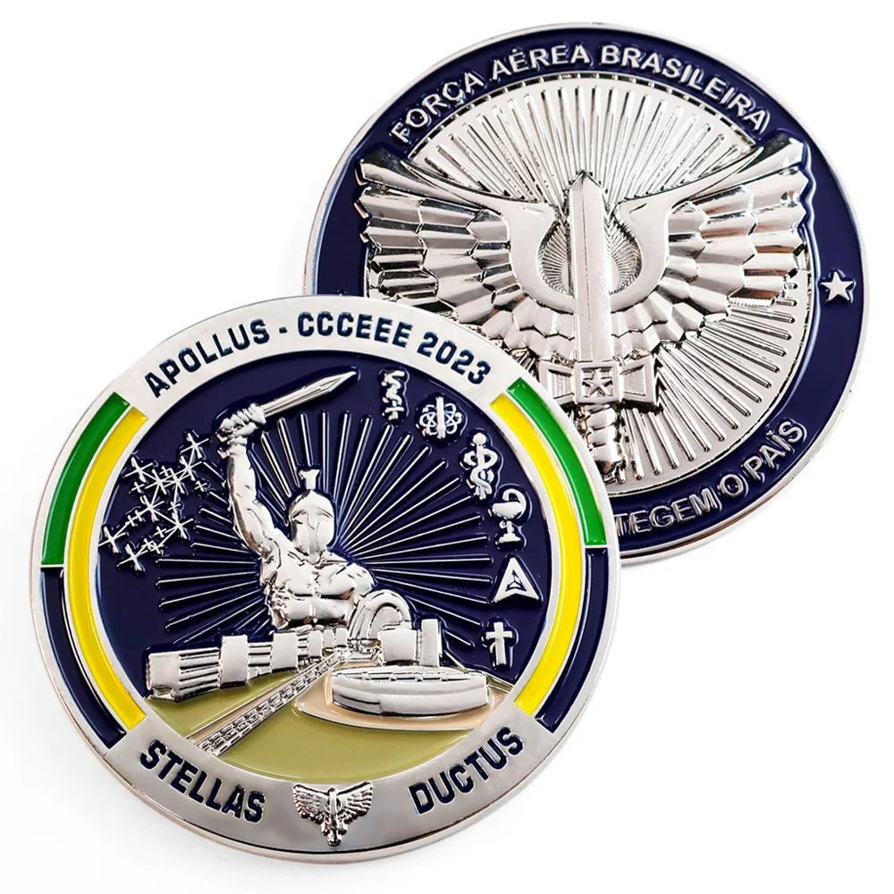 맞춤형 금속 공예품 브라질 금 은 구리 청동 소프트 에나멜 아연 합금 3D 금속 챌린지 코인