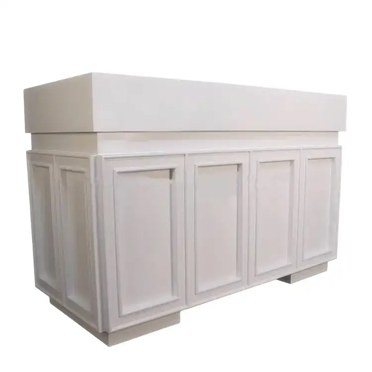 Modern European Design Beauty Salon Furniture Waiting Area Wooden White Reception Desk