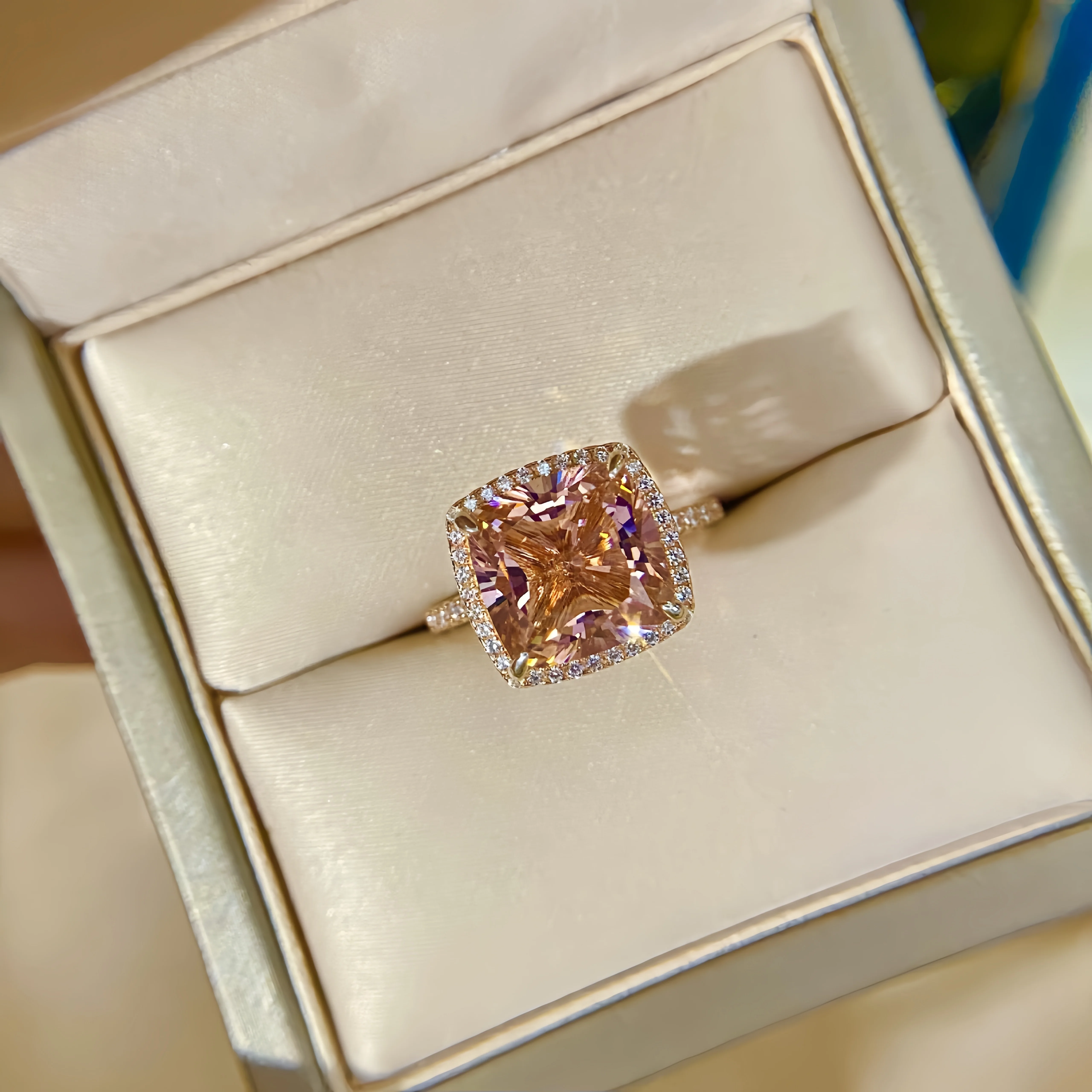 MUSHAN Jewelry Factory High Carbon Diamond 5CT Morgan Pink Fine Jewelry Wedding Bands Rings Luxury Designer S925 925 Silver Ring