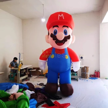 Super Mario Popular Custom Size Outdoor Cartoon Character Giant Super Mario Cartoon Jumbo Inflatable Model Luigi For Advertising