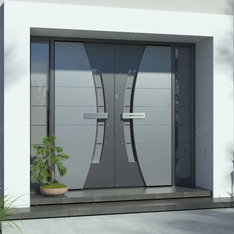 Best Price Modern Design Double Open Design House Main Entrance Anti Rust 304 Ss Security Stainless Steel Front Door