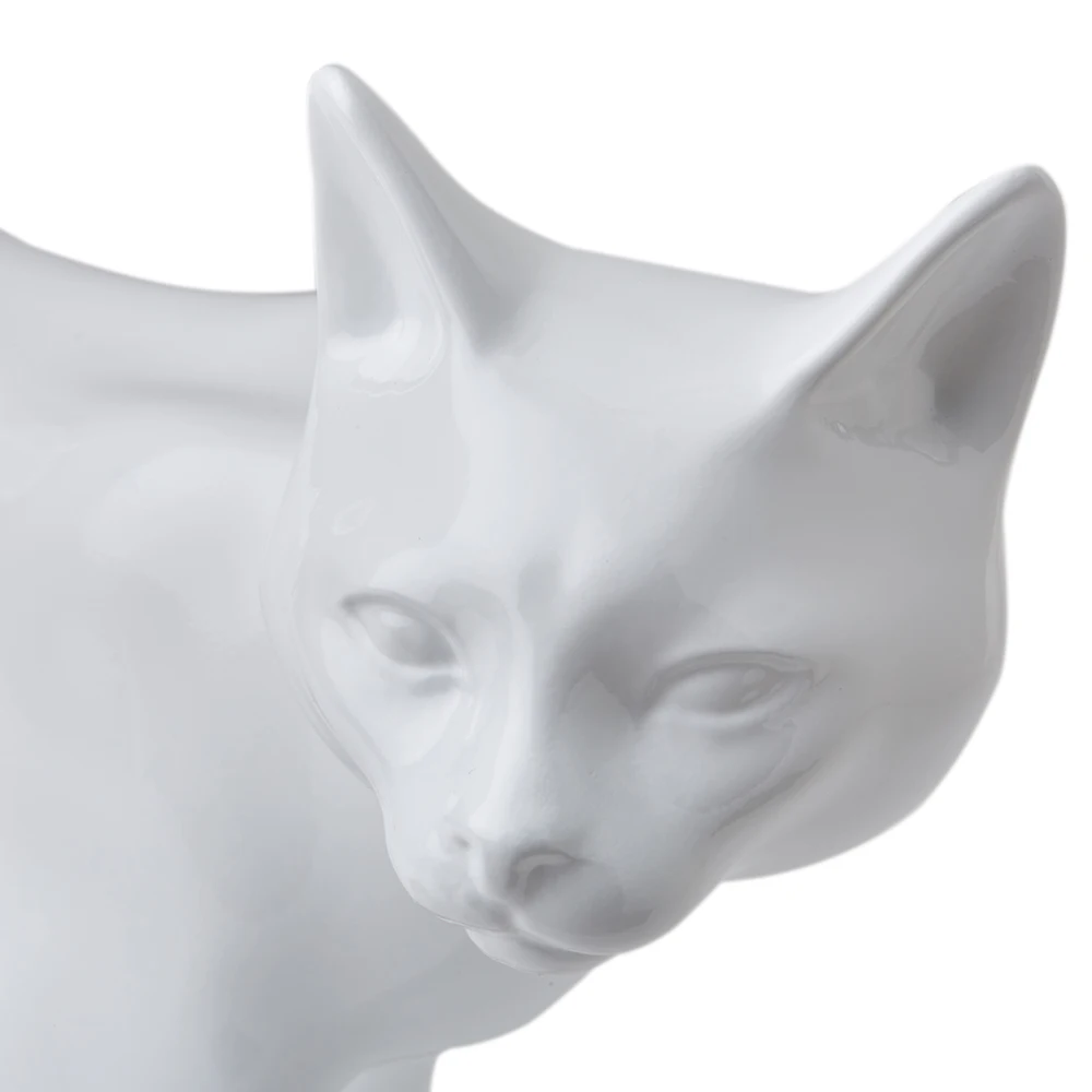 KITTY Cat Model Window Display Cute Pet Props Display Stand Glossy White Full Body Fiberglass Cat Mannequin Cat Model     n