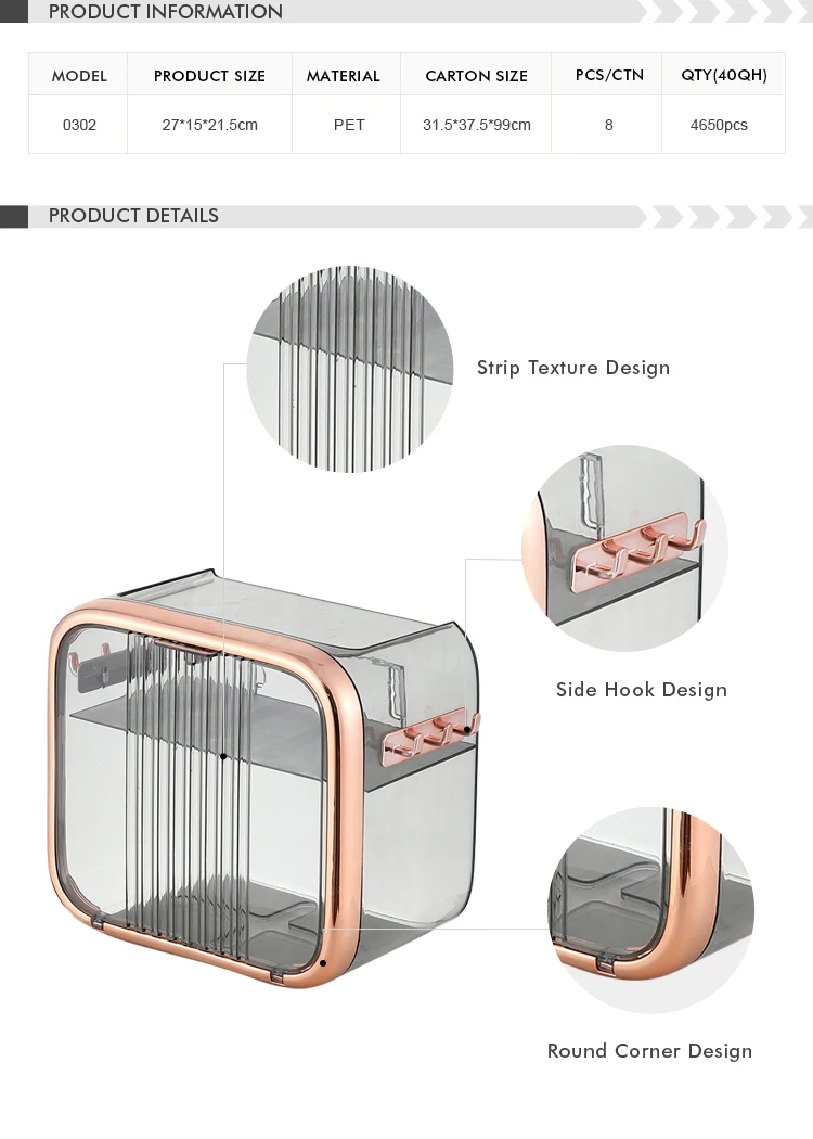 Wholesale Custom Multifunctional Plastic Tissue Box Square Home Toilet