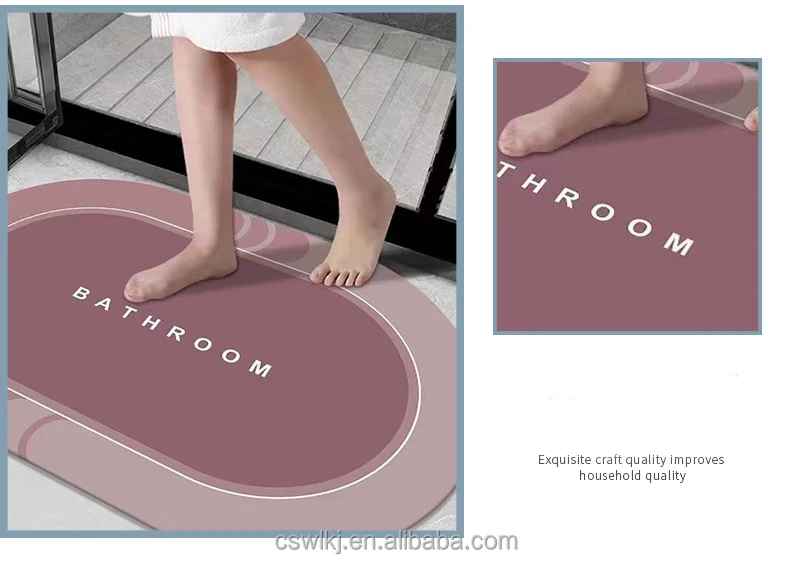 Oval Square Bath Bathroom Rug Anti Non Slip Water Absorbent Floor
