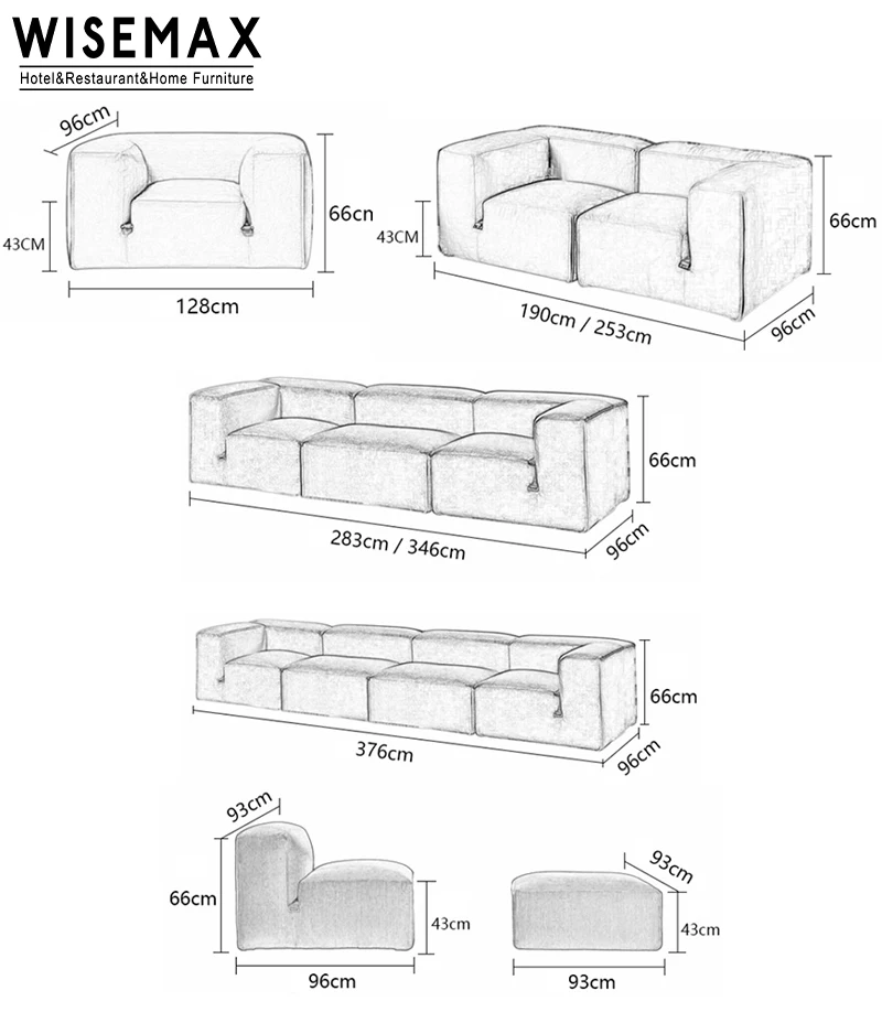 Wisemax Furniture Modern Style Living Room Sofas Sectional Sofa Set