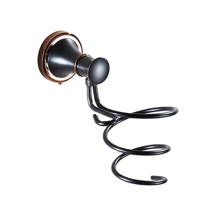 Royal Bathroom Brass Bathroom Accessories Wall Mounted Antique Black Hair dryer holder