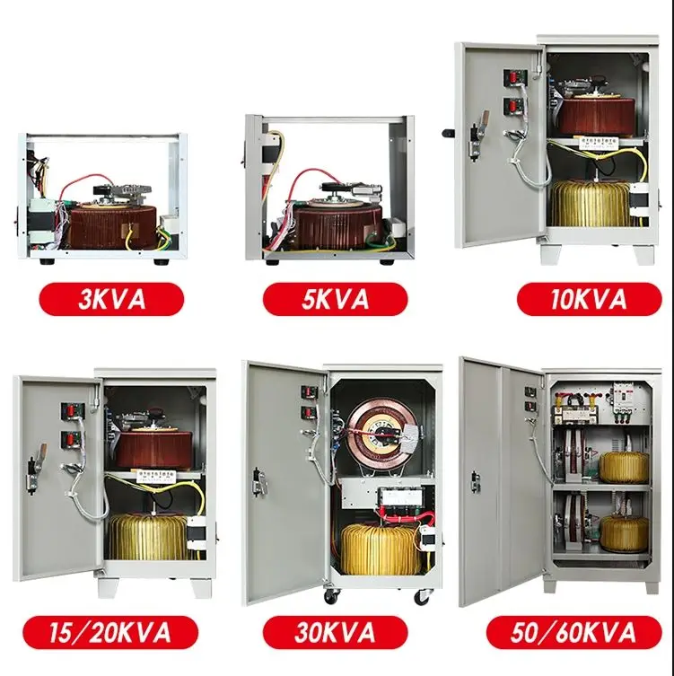 3-60kva Factory Price AVR 10kva Single-phase Servo Motor Voltage Stabilizer Output 220v Copper manufacture