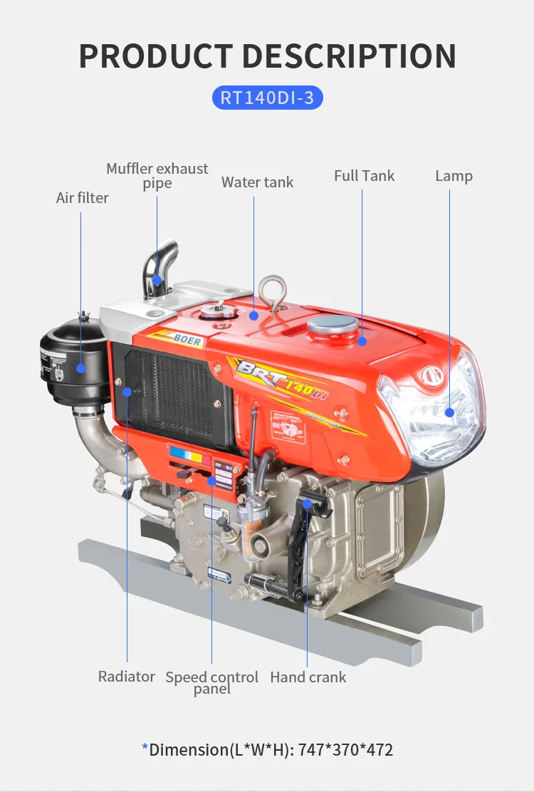 Kubota Single Cylinder Diesel Engine Water Cooled Rt140 Buy 14hp Diesel Engine,Boer Diesel