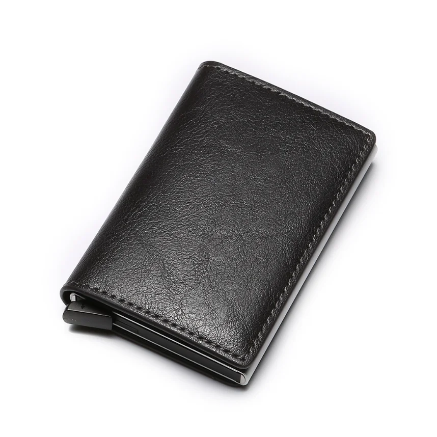 Fashionable Rfid Blocking Card Holder Slim Wallet With Pu Leather Cover ...