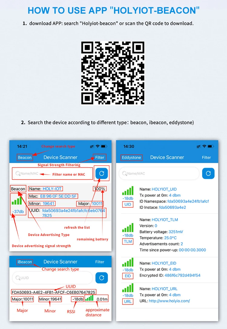 Holyiot Iot Tracking Positioning Device Ble 5.0 Ibeacon Bluetooth Asset ...