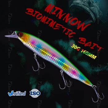 Floating Minnow Lure 30g 160mm Japan Artificial Hard Fishing Lure Sea Bass Tuna Pike Bait Minnow Japan Jigging Lure – Metal Jig – view 4
