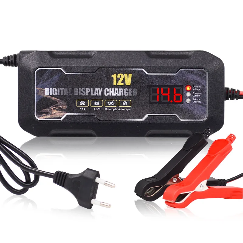 Digital Intelligent 12V 6A Full Automatic Battery Charger Closeout Car Motorcycle Electric Lead Acid Power Supply Adapter for UK