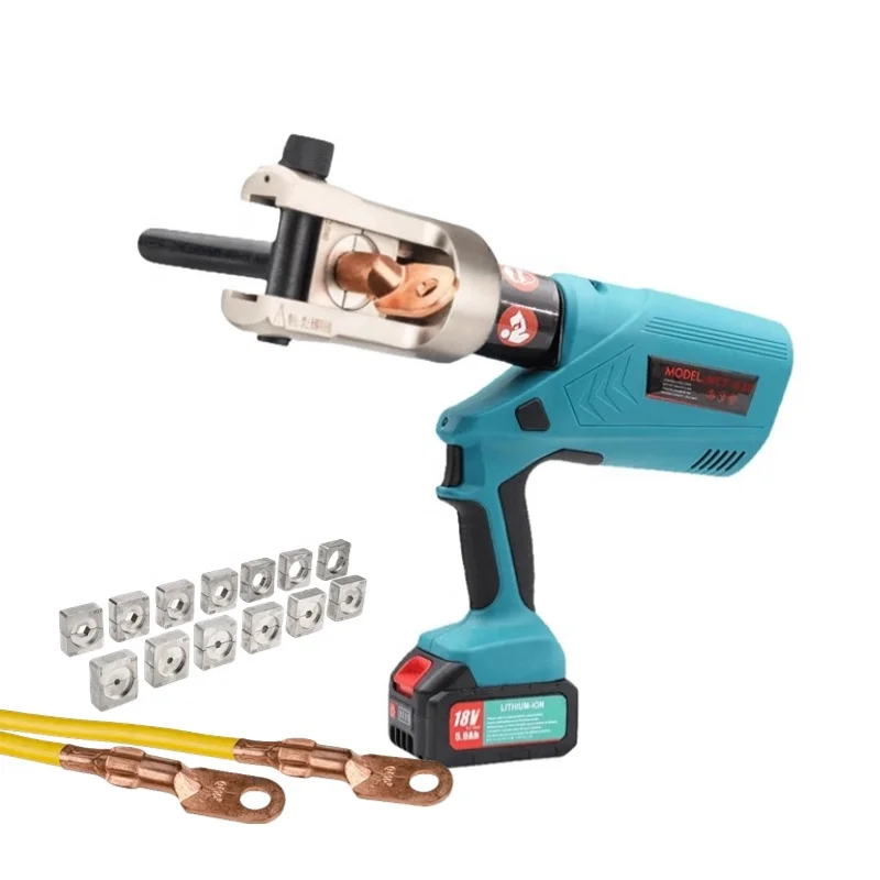YUZES Hydraulic Crimping Tool 10 Tons, 12 AWG To 2/0 Battery Cable Crimper Tool With 9 Dies