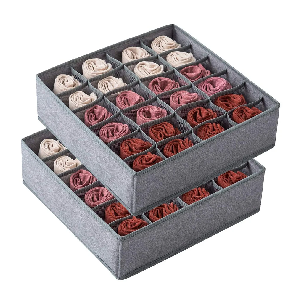 Youngine 24 Cell plegable organizadores de armario cajones cajas de almacenamiento de caj/ón de la ropa plegable para sujetador ropa interior calcetines