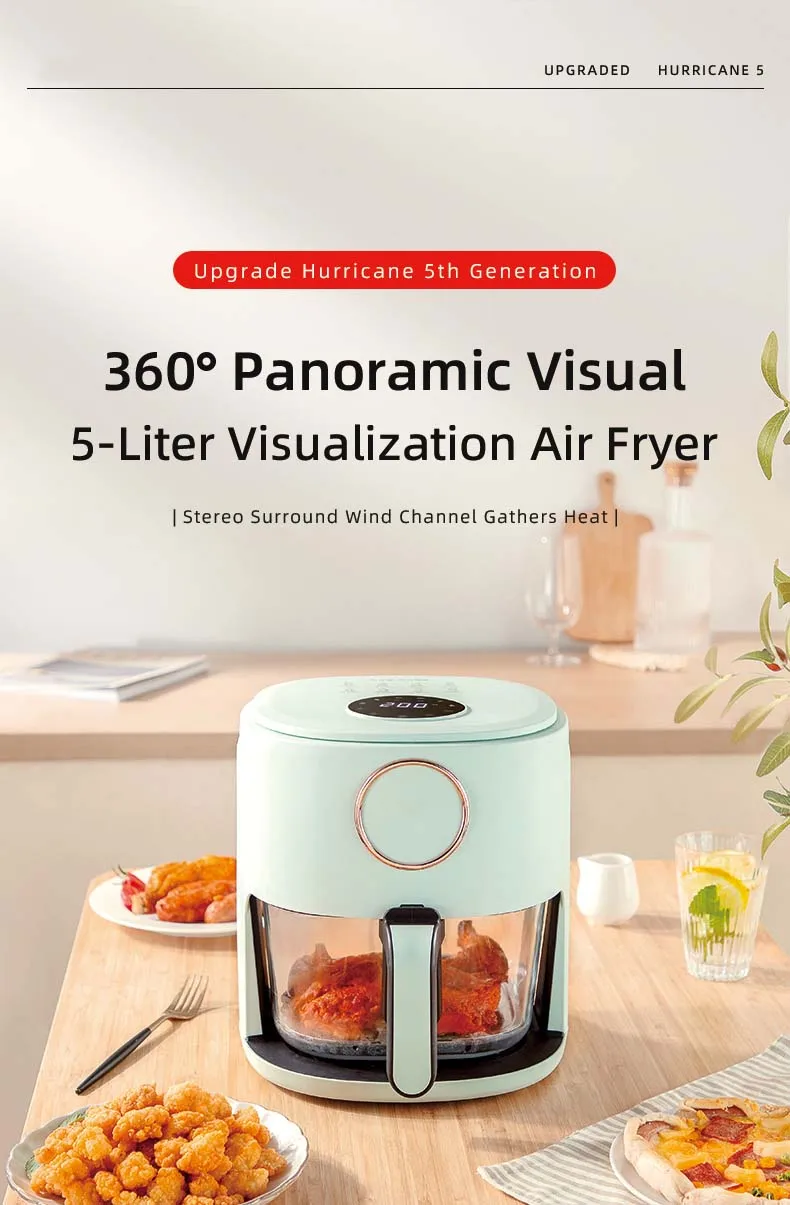 Visualization Air Fryer With Thickened High Borosilicate Glass