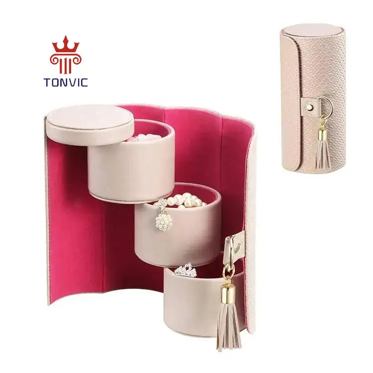 Luxury PU Leather Mini Jewelry Travel Case