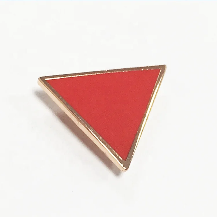 Wholesale Custom Metal Hard Enamel Lapel Pin Custom Personalized Badge Tags for Clothes Custom Triangle Brooch