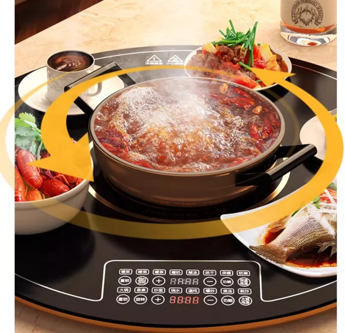 Multifunctional Round Rice Warming Plate Dining Table Heating Ultra-thin Electric Rotating Household Intelligent Warming Plate 3