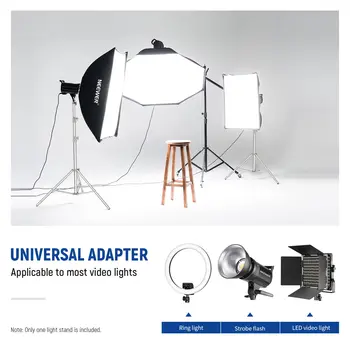 NEEWER 9.2ft/2.8m Stainless Steel Light Stand Heavy Duty Photography Tripod Stand with 1/4 to 3/8 Universal Screw Adapte detail image